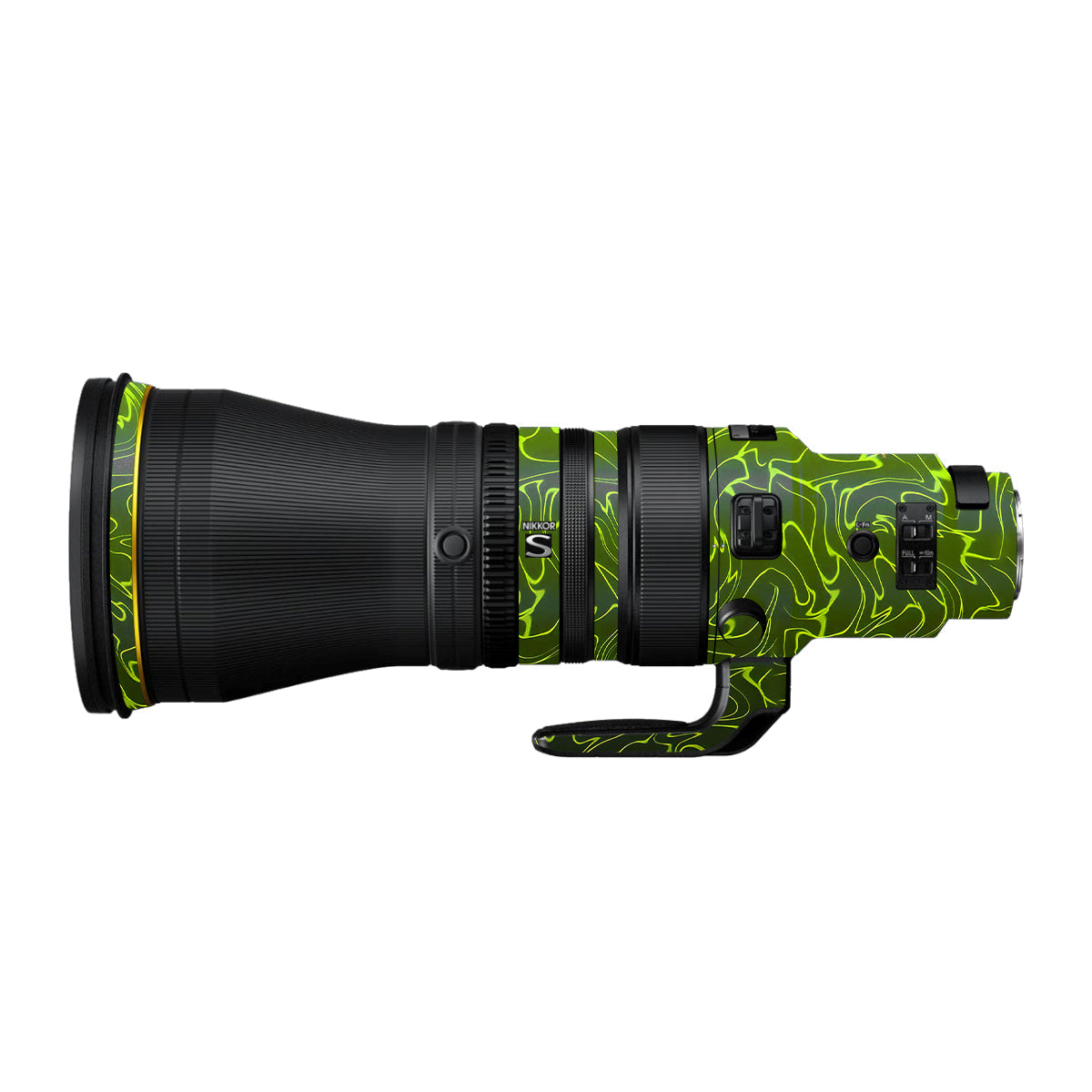 Lime Yellow to Black Gradient Nikon Nikkor Z 600mm F/4 TC VR S Camera Lens Skin