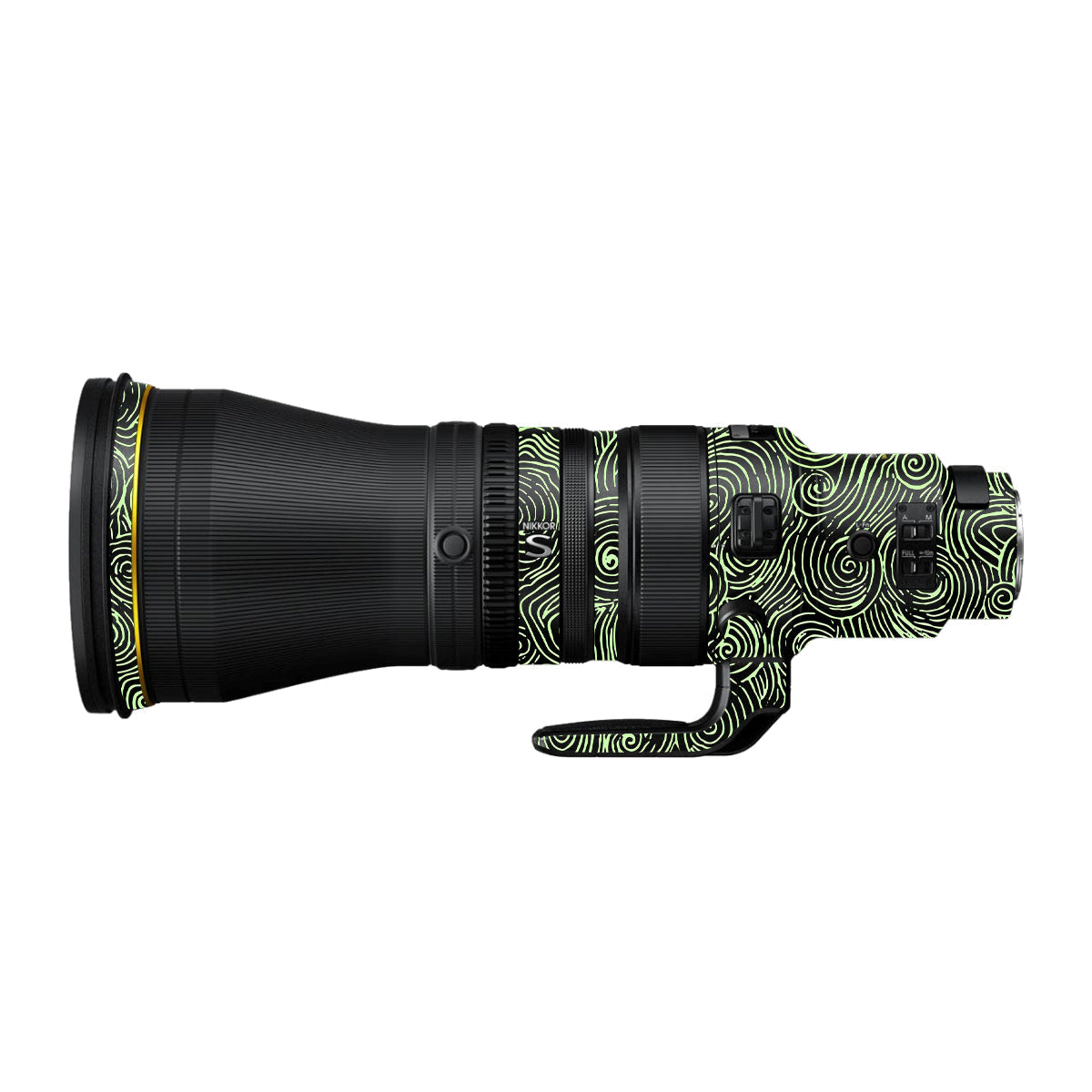 Green Spirals Nikon Nikkor Z 600mm F/4 TC VR S Camera Lens Skin