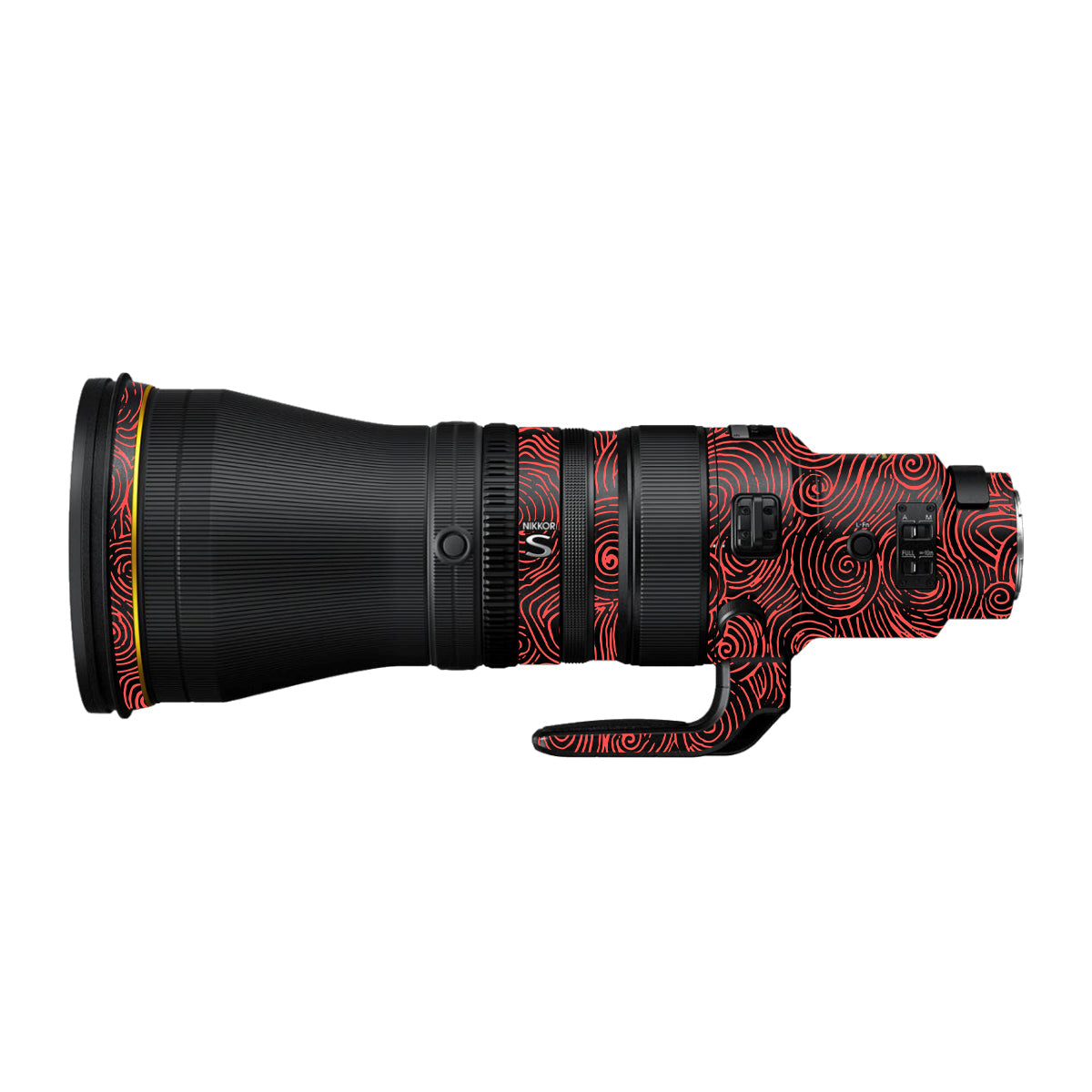 Red Spirals Nikon Nikkor Z 600mm F/4 TC VR S Camera Lens Skin