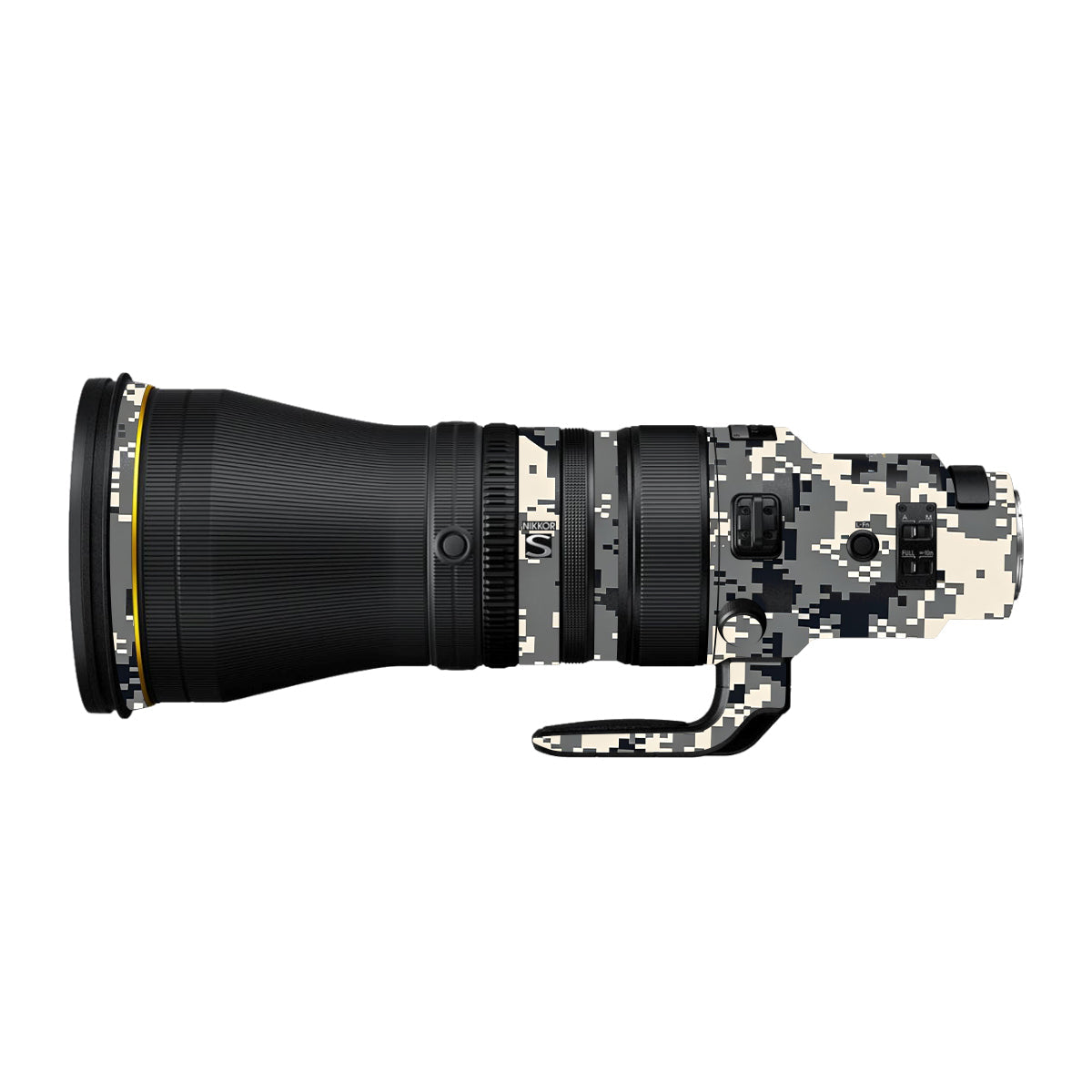 Grey Black Pixel Nikon Nikkor Z 600mm F/4 TC VR S Camera Lens Skin