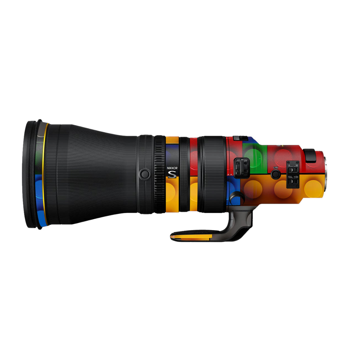 Colorful LEGO Brick Wall Pattern Nikon Nikkor Z 600mm F/4 TC VR S Camera Lens Skin