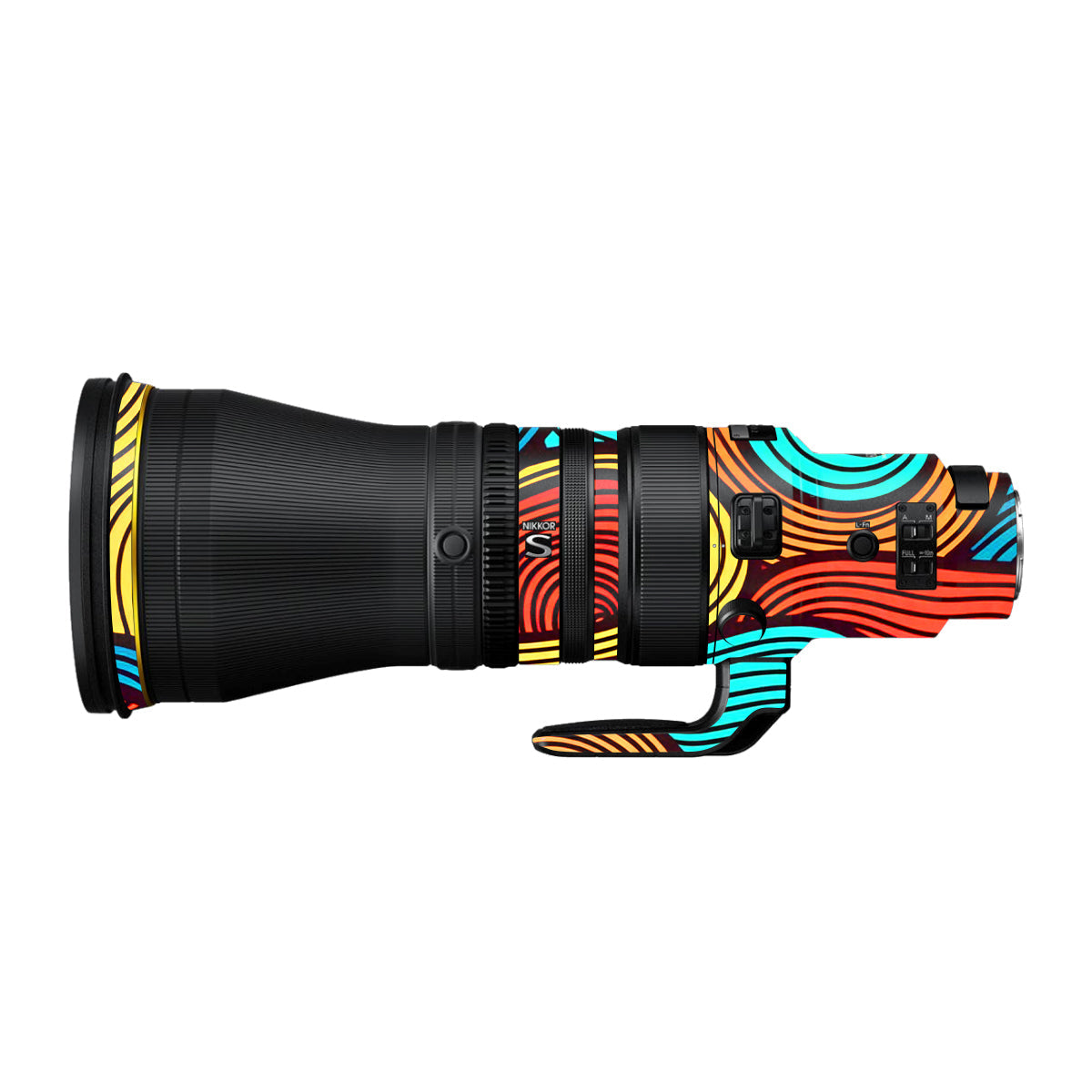 Retro Colorful Doodle Art Pattern Nikon Nikkor Z 600mm F/4 TC VR S Camera Lens Skin