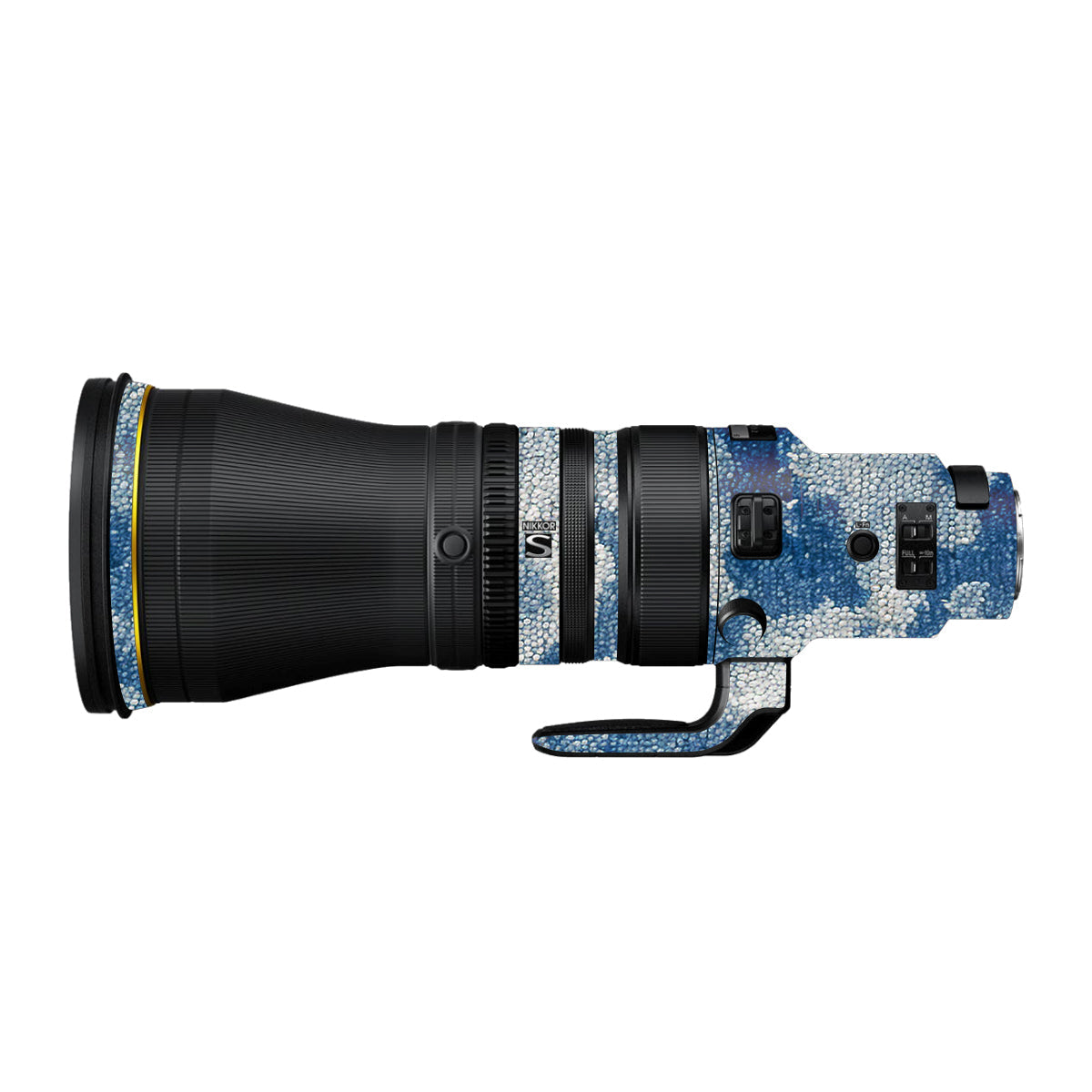 Blue Watercolor Fabric Nikon Nikkor Z 600mm F/4 TC VR S Camera Lens Skin