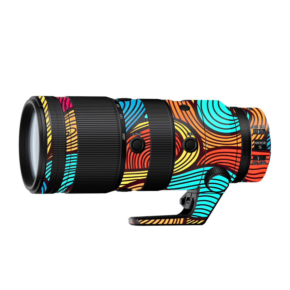 Retro Colorful Doodle Art Pattern Nikon Nikkor Z 70-200mm F/2.8 Camera Lens Skin
