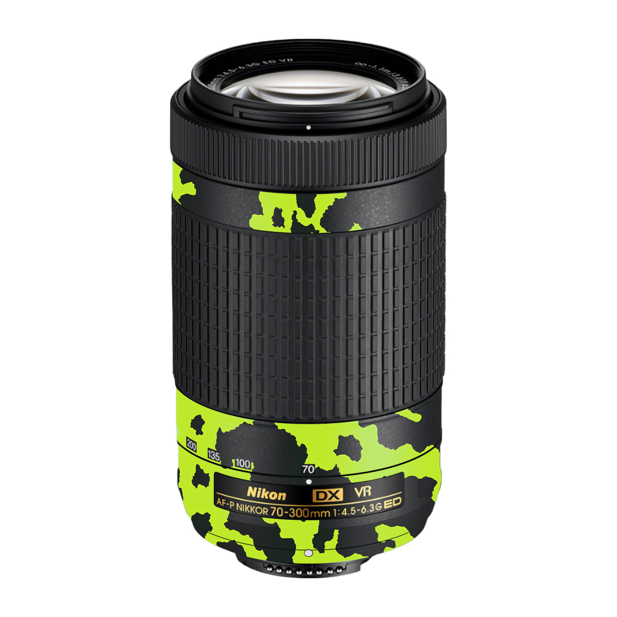 Neon Green Splatter Nikon AF-P Nikkor 70-300mm F/4.5-6.3G ED VR Camera Lens Skin