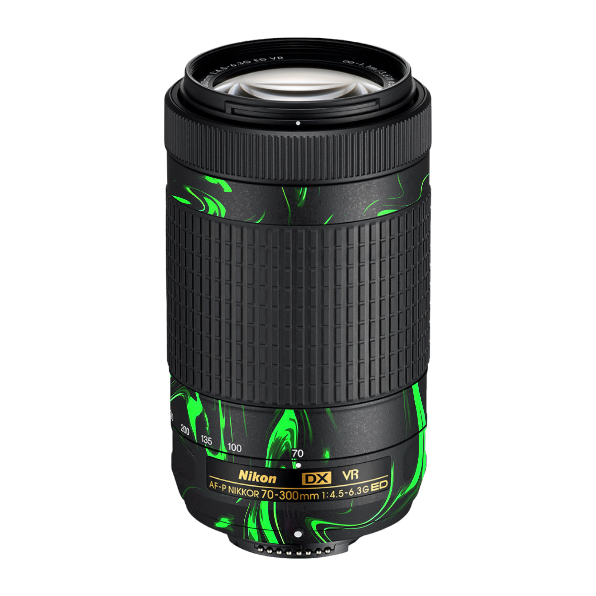 Green Liquid Pattern Nikon AF-P Nikkor 70-300mm F/4.5-6.3G ED VR Camera Lens Skin