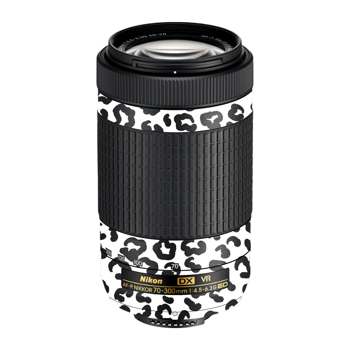 White Leopard Nikon AF-P Nikkor 70-300mm F/4.5-6.3G ED VR Camera Lens Skin