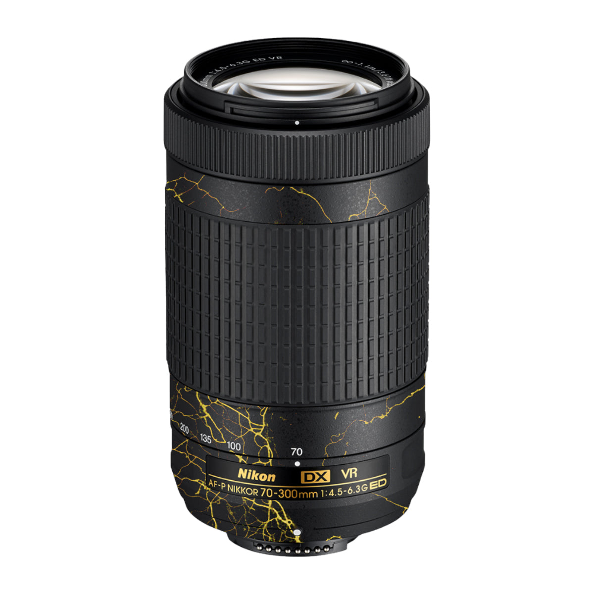 Electric Gold Veins Nikon AF-P Nikkor 70-300mm F/4.5-6.3G ED VR Camera Lens Skin