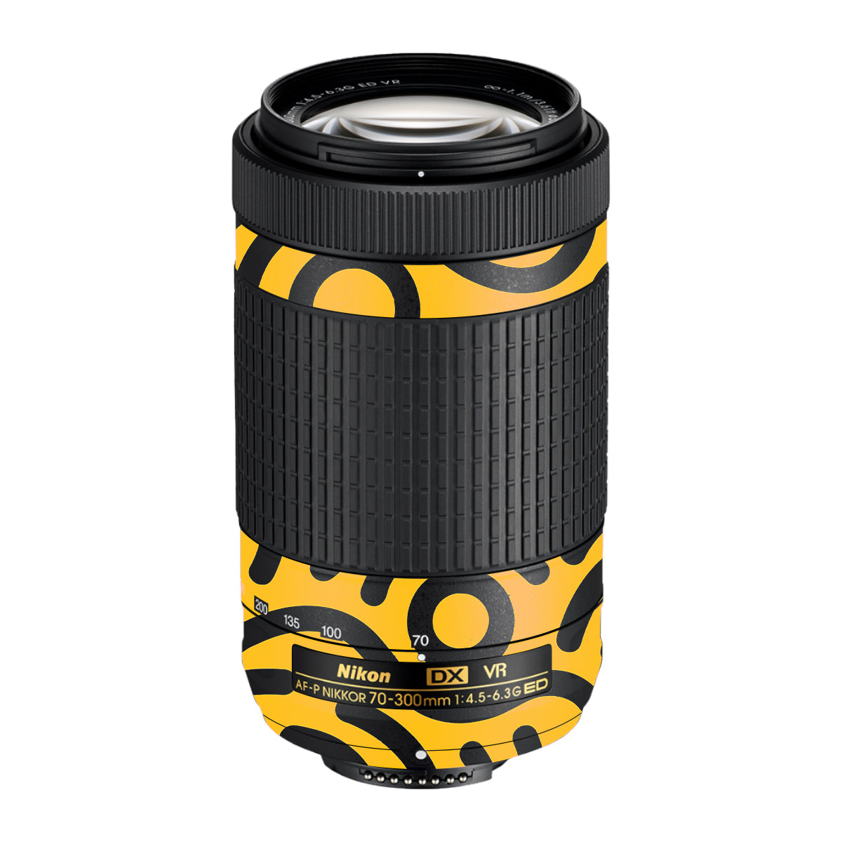 Minimal Yellow Wave Nikon AF-P Nikkor 70-300mm F/4.5-6.3G ED VR Camera Lens Skin