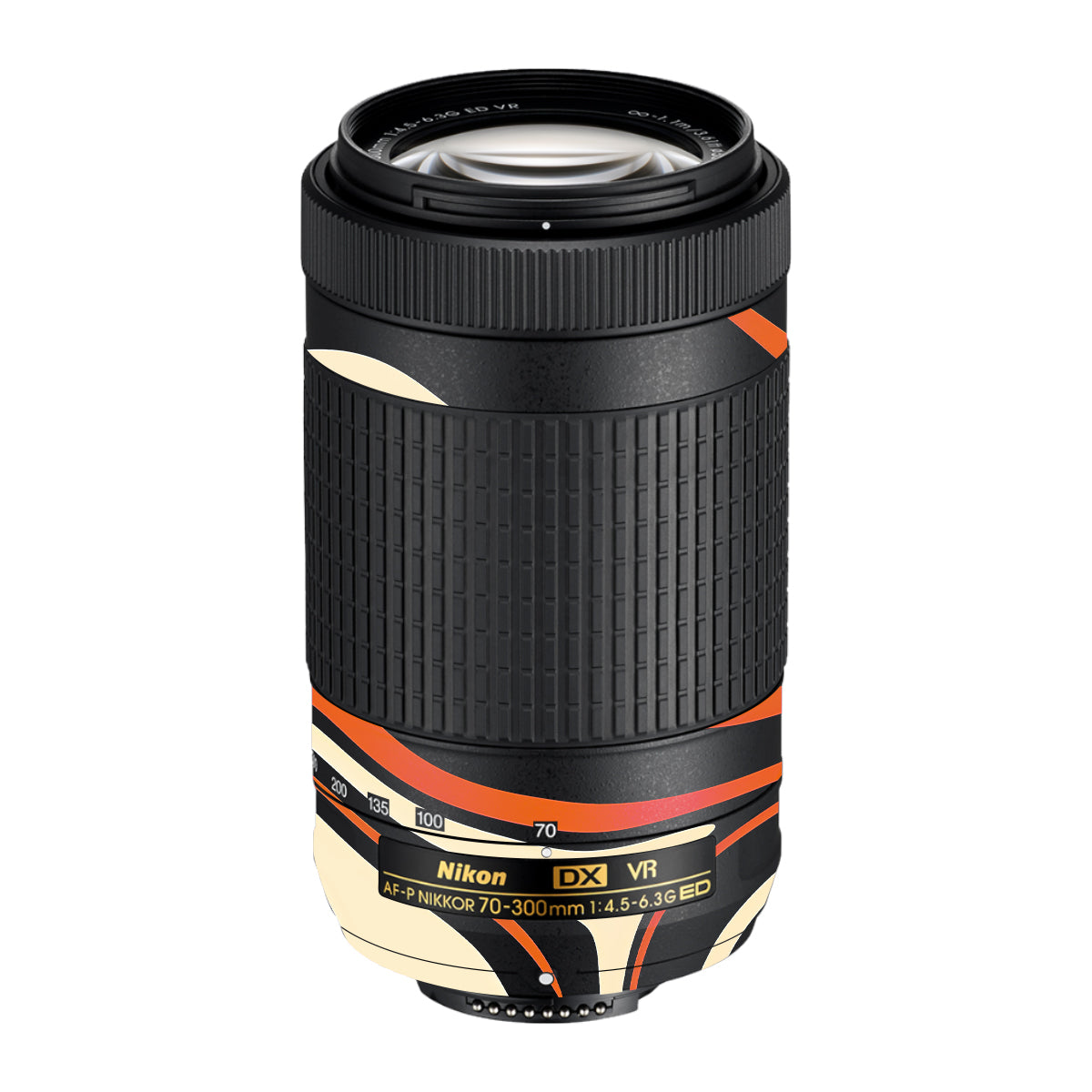Mid-Century Abstract Swirl Nikon AF-P Nikkor 70-300mm F/4.5-6.3G ED VR Camera Lens Skin