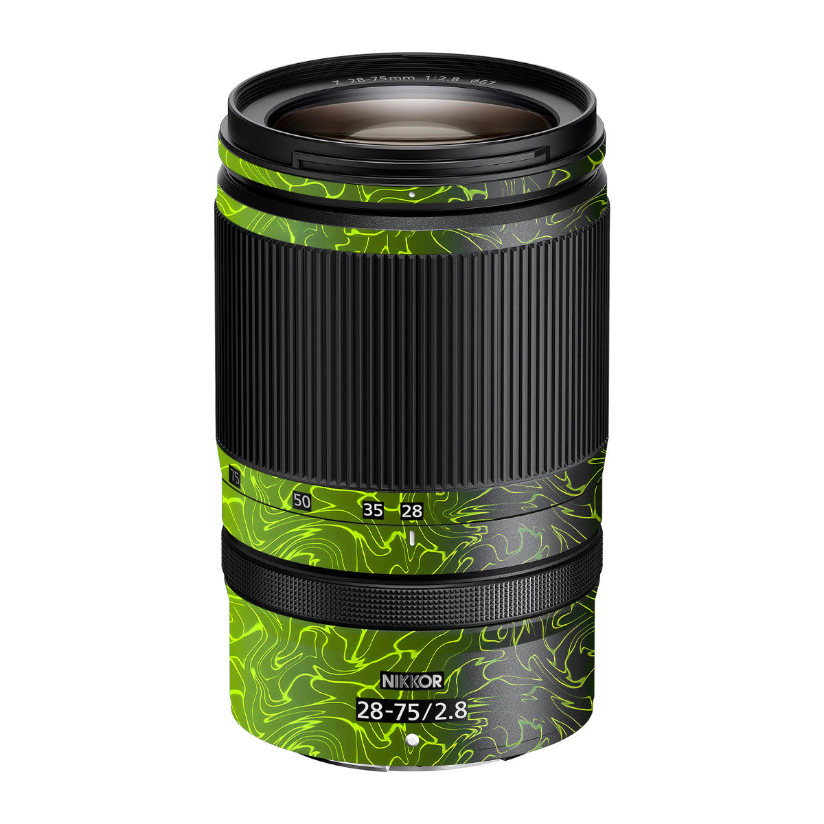Lime Yellow to Black Gradient Nikon Nikkor Z 28-75mm F/2.8 Camera Lens Skin