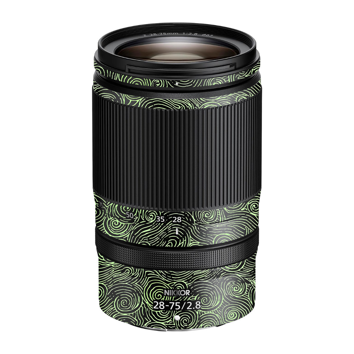 Green Spirals Nikon Nikkor Z 28-75mm F/2.8 Camera Lens Skin