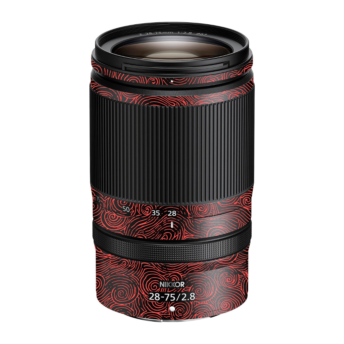 Red Spirals Nikon Nikkor Z 28-75mm F/2.8 Camera Lens Skin
