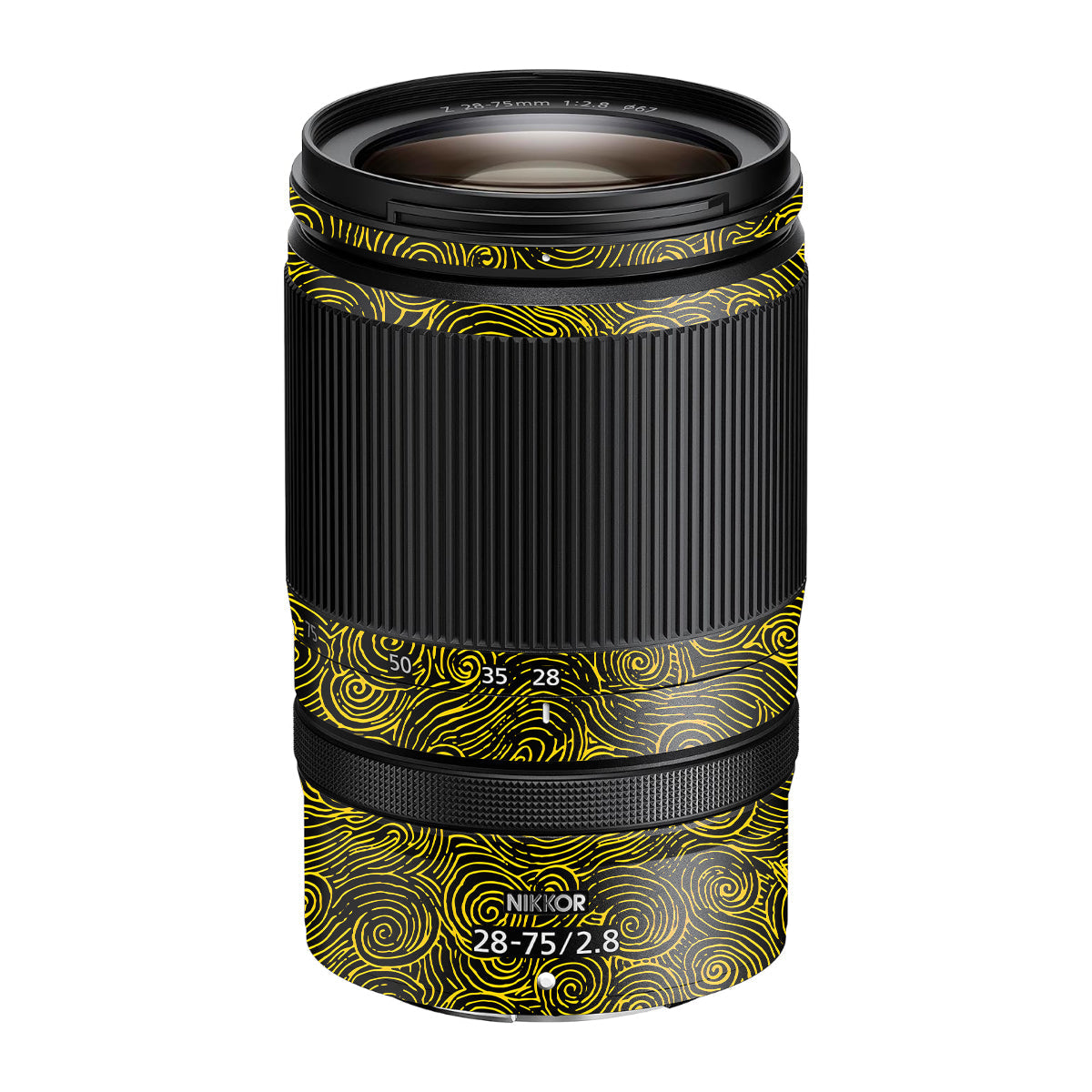 Yellow Spirals Nikon Nikkor Z 28-75mm F/2.8 Camera Lens Skin