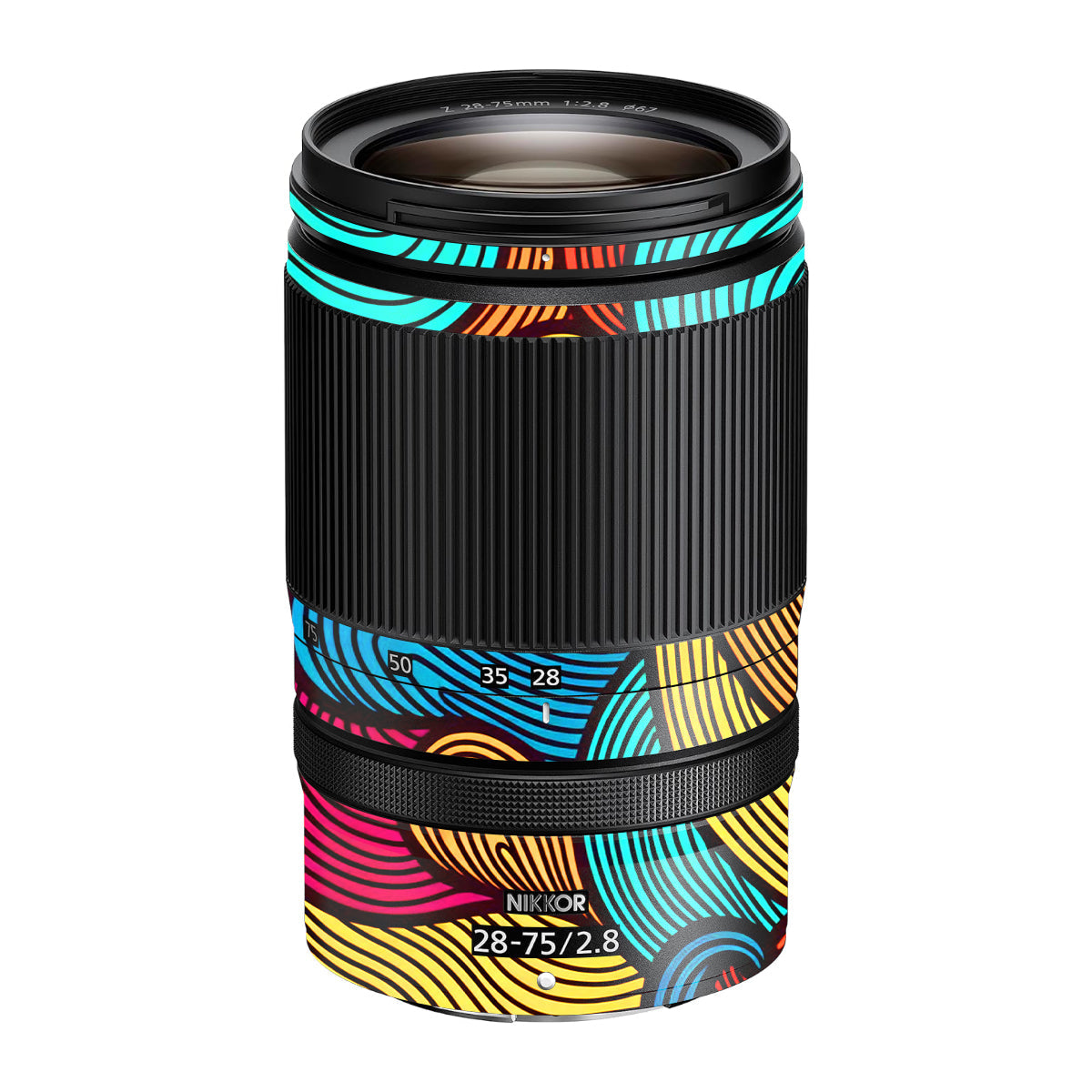 Retro Colorful Doodle Art Pattern Nikon Nikkor Z 28-75mm F/2.8 Camera Lens Skin