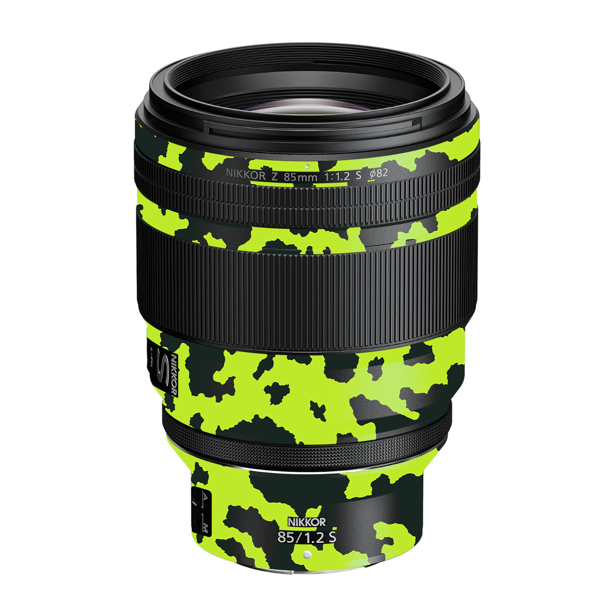 Neon Green Splatter Nikon Nikkor Z 85mm F/1.2 S Camera Lens Skin