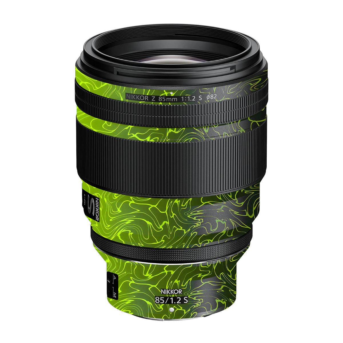 Lime Yellow to Black Gradient Nikon Nikkor Z 85mm F/1.2 S Camera Lens Skin