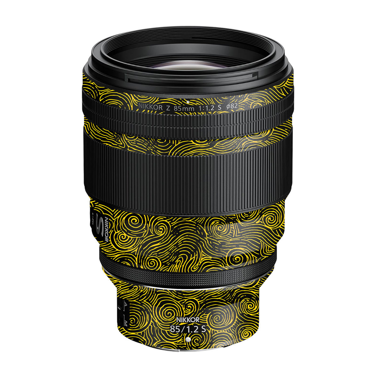 Yellow Spirals Nikon Nikkor Z 85mm F/1.2 S Camera Lens Skin