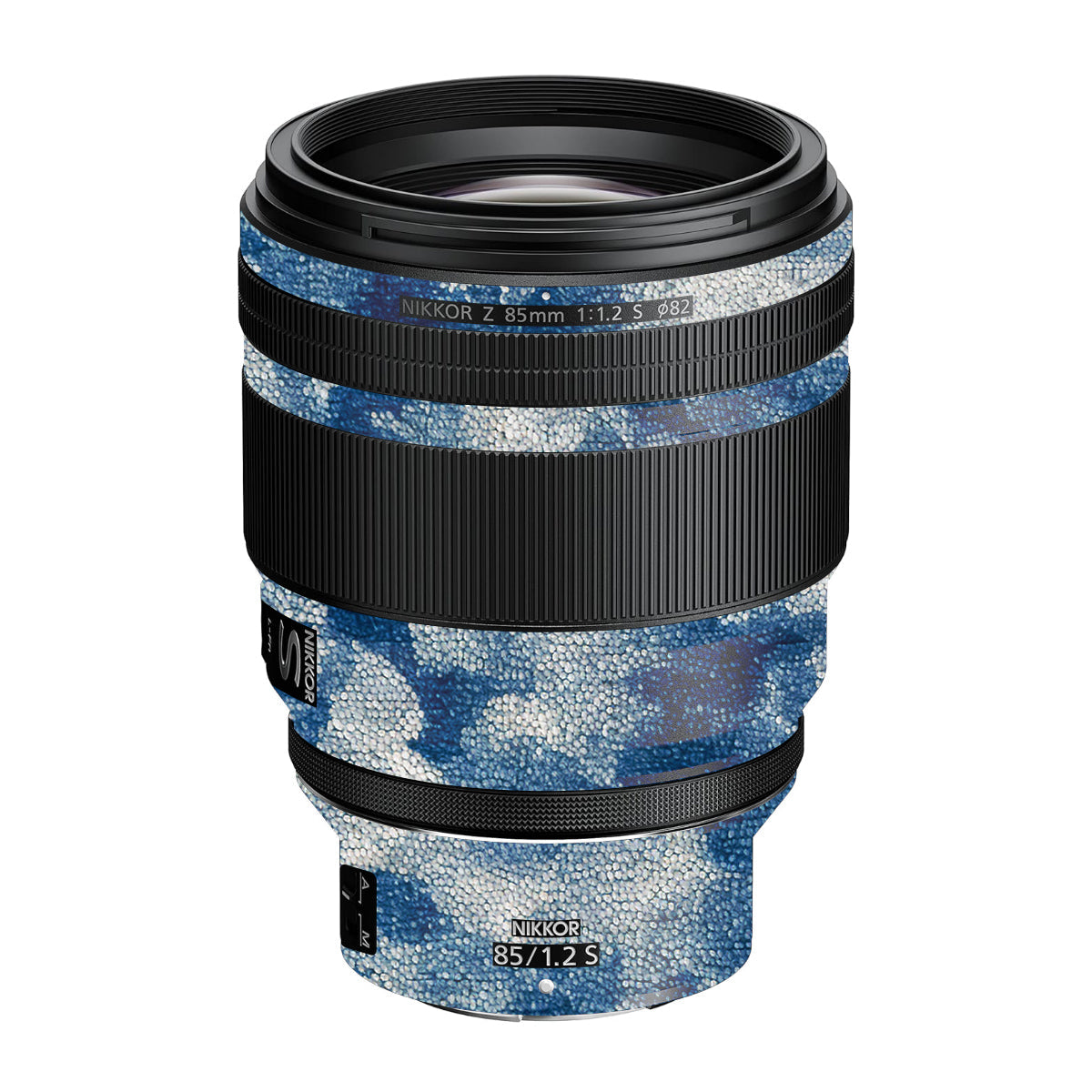 Blue Watercolor Fabric Nikon Nikkor Z 85mm F/1.2 S Camera Lens Skin