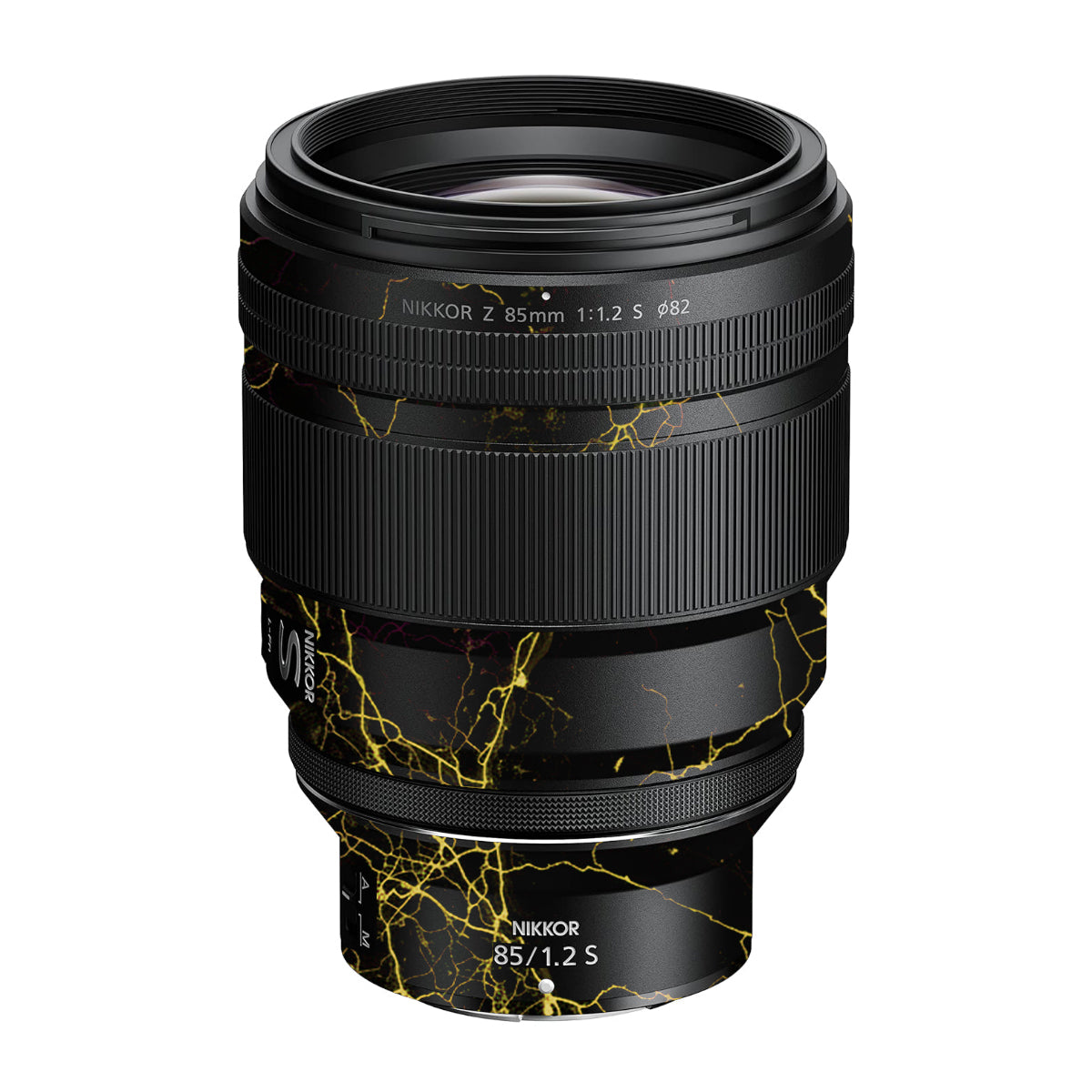 Electric Gold Veins Nikon Nikkor Z 85mm F/1.2 S Camera Lens Skin