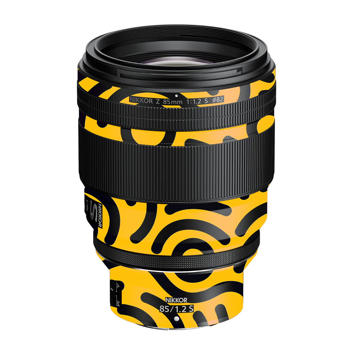 Minimal Yellow Wave Nikon Nikkor Z 85mm F/1.2 S Camera Lens Skin