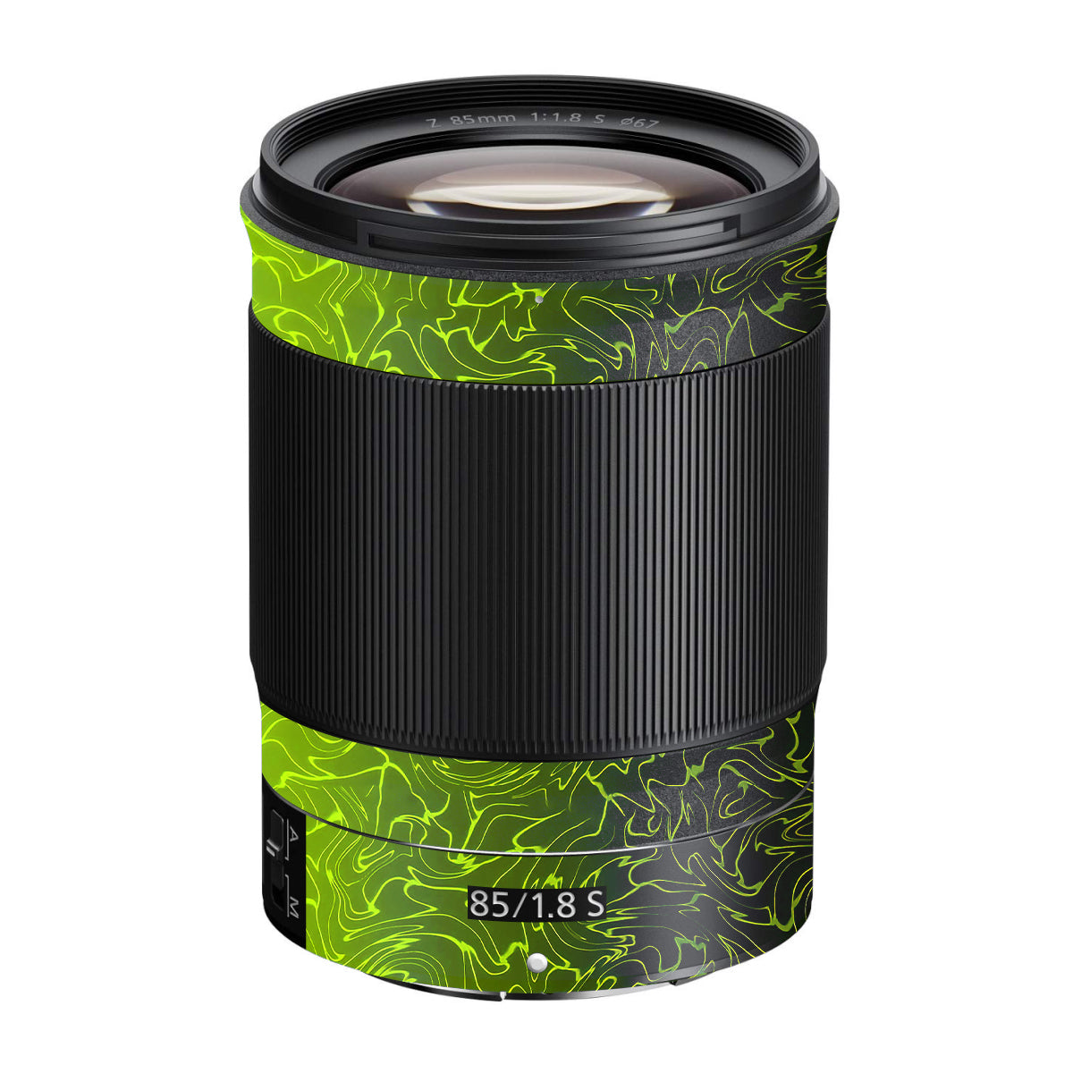 Lime Yellow to Black Gradient Nikon Nikkor Z 85mm F/1.8 S Camera Lens Skin