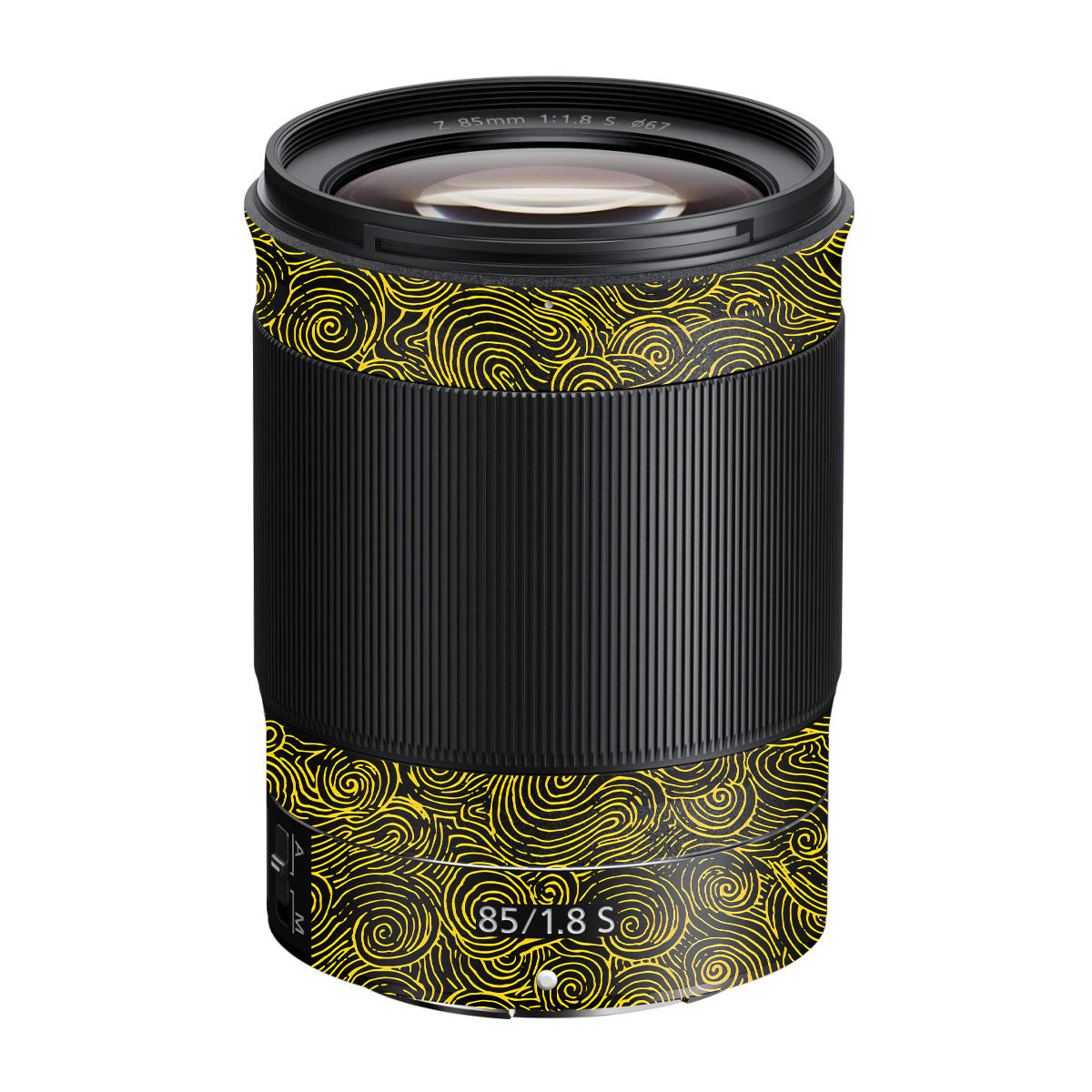 Yellow Spirals Nikon Nikkor Z 85mm F/1.8 S Camera Lens Skin