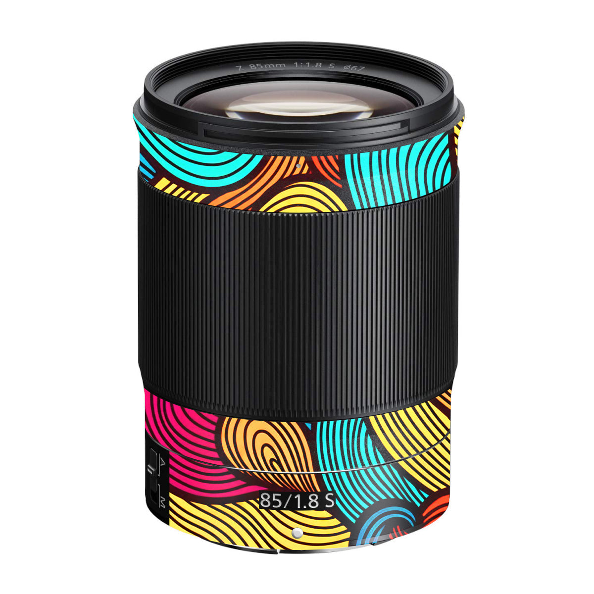 Retro Colorful Doodle Art Pattern Nikon Nikkor Z 85mm F/1.8 S Camera Lens Skin