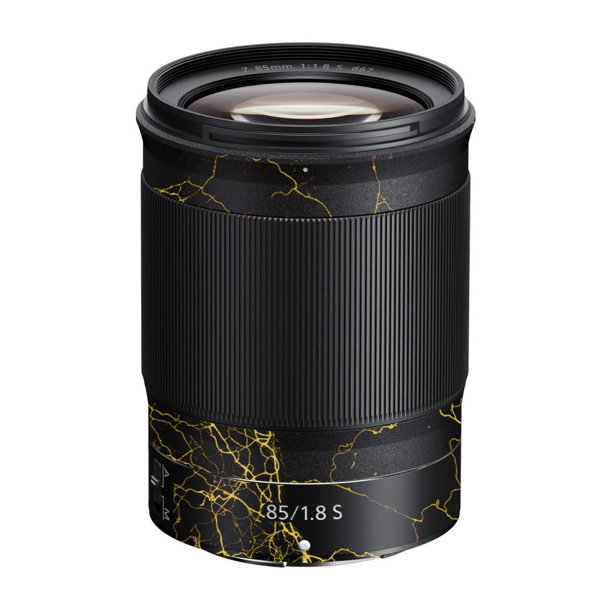 Electric Gold Veins Nikon Nikkor Z 85mm F/1.8 S Camera Lens Skin