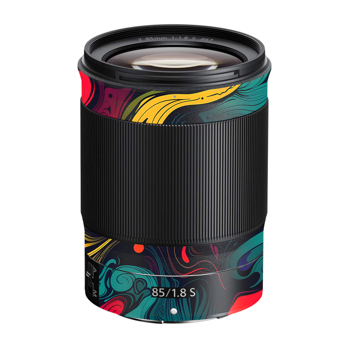 Psychedelic Color Swirl Nikon Nikkor Z 85mm F/1.8 S Camera Lens Skin