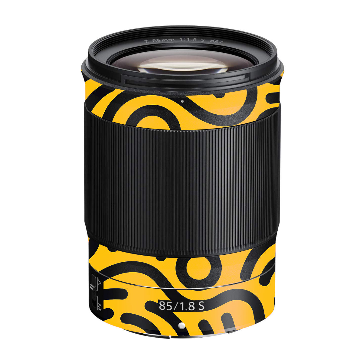 Minimal Yellow Wave Nikon Nikkor Z 85mm F/1.8 S Camera Lens Skin