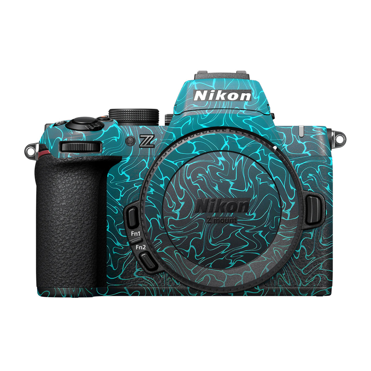 Cyan Blue to Black Gradient Nikon Z50 II Camera Skin