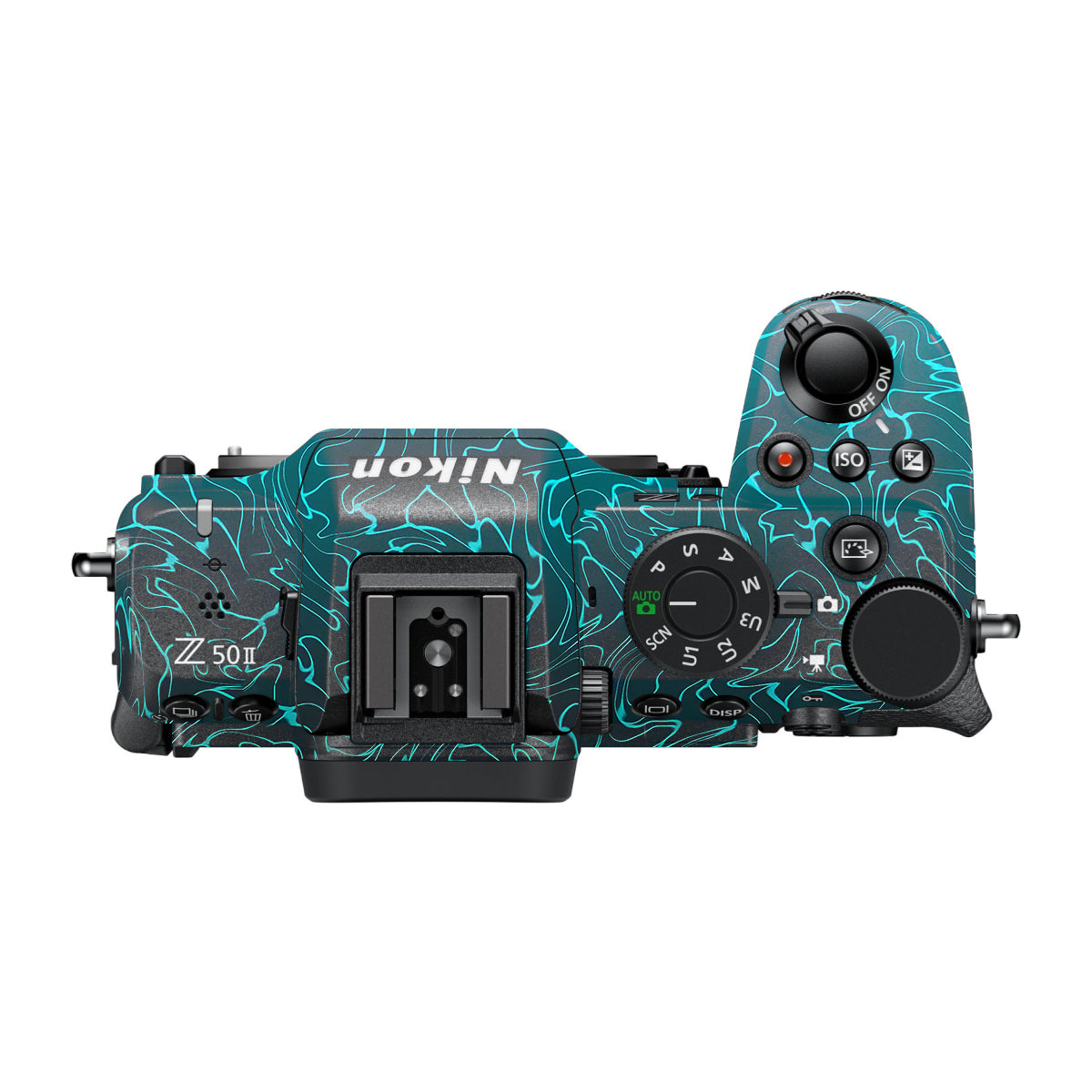 Cyan Blue to Black Gradient Nikon Z50 II Camera Skin