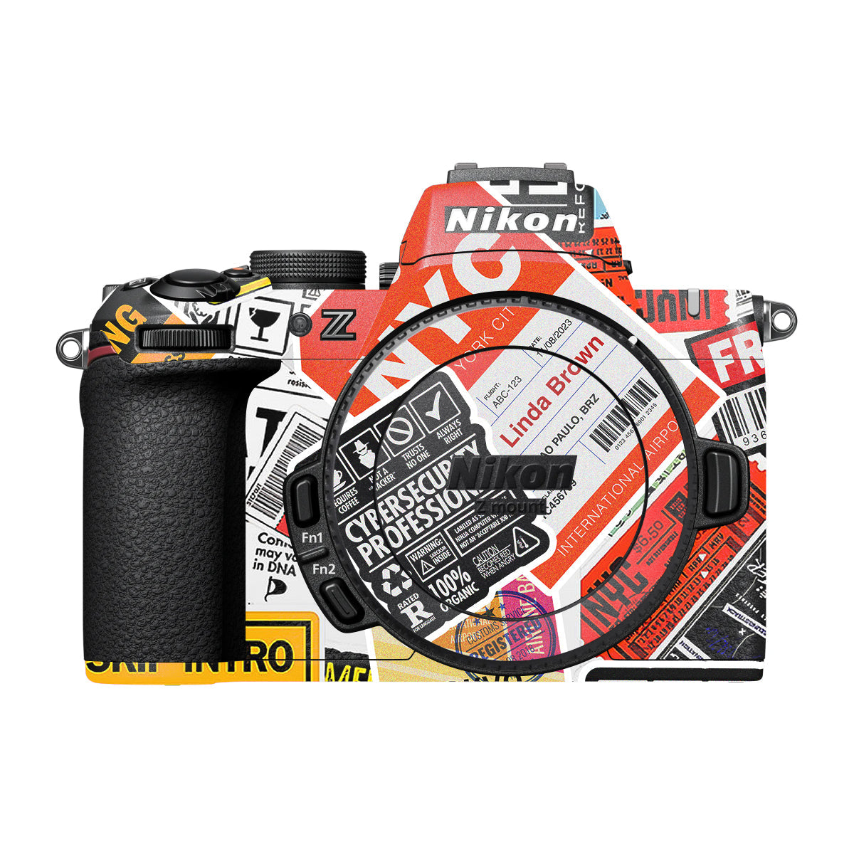 Tech Aesthetic Sticker Collage Nikon Z50 II Camera Skin