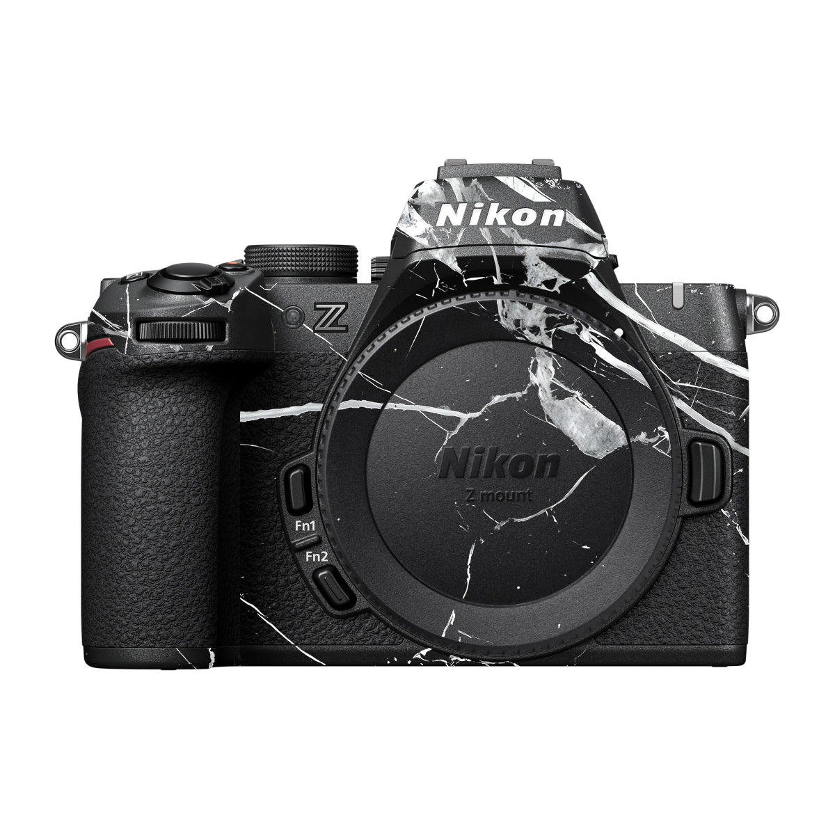 White Veins on Black Nikon Z50 II Camera Skin