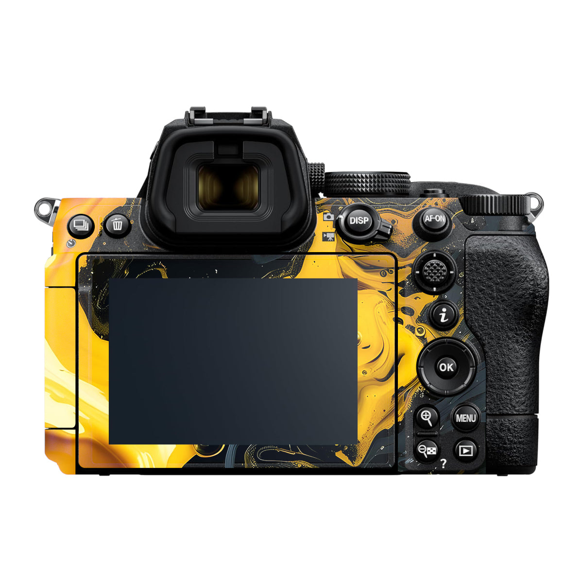 Yellow and Black Paint Swirls Nikon Z5 II Camera Skin
