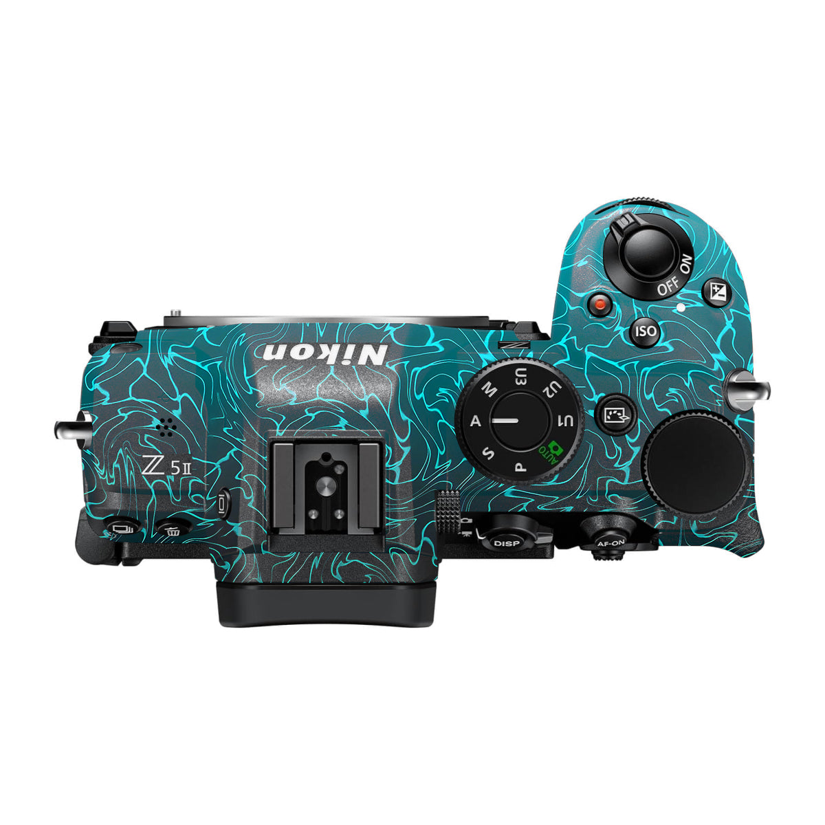 Cyan Blue to Black Gradient Nikon Z5 II Camera Skin