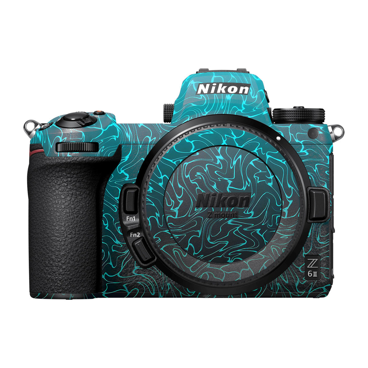 Cyan Blue to Black Gradient Nikon Z6 II Camera Skin