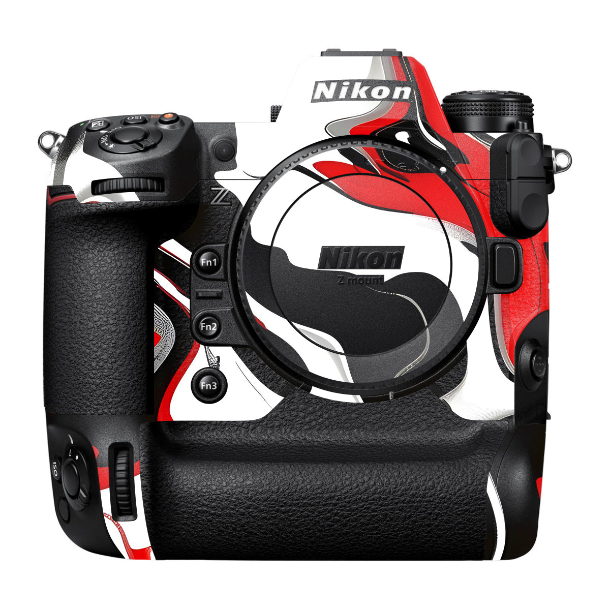 Scarlet and White Motion Nikon Z9 Camera Skin