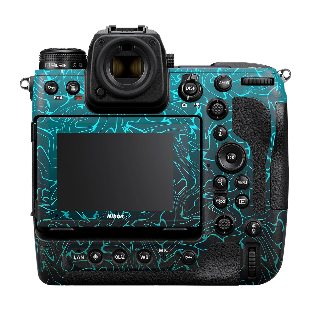 Cyan Blue to Black Gradient Nikon Z9 Camera Skin