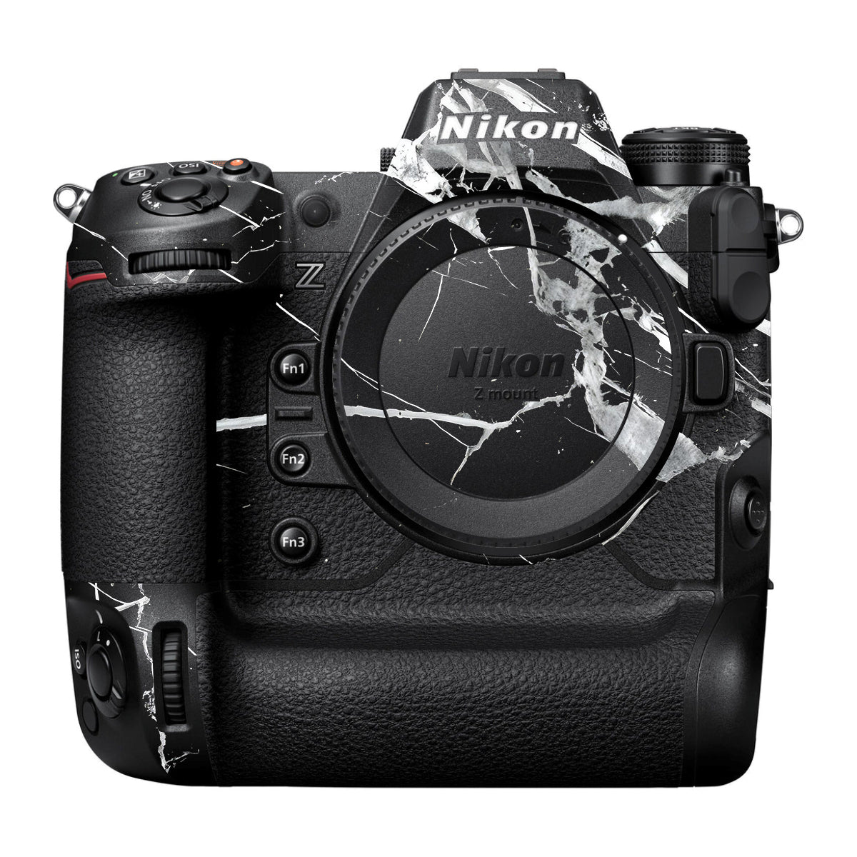 White Veins on Black Nikon Z9 Camera Skin