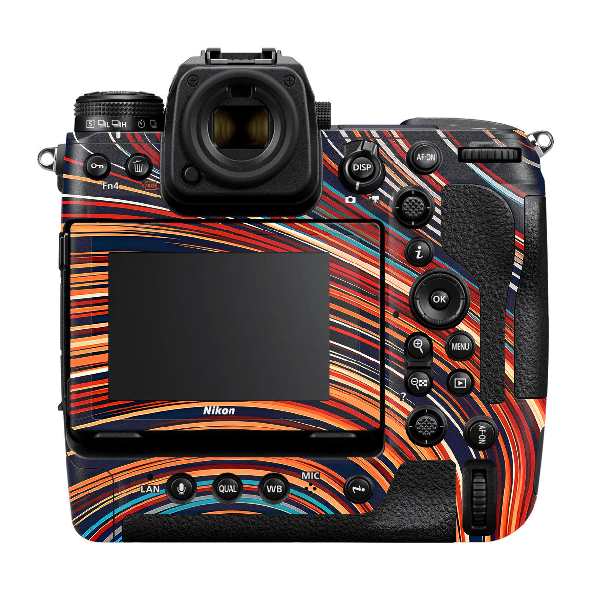 Retro Abstract Striped Swirl Nikon Z9 Camera Skin