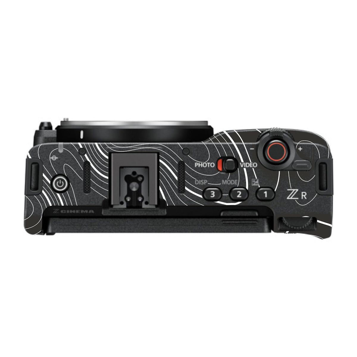Grayscale Topographic Lines Nikon ZR Camera Skin
