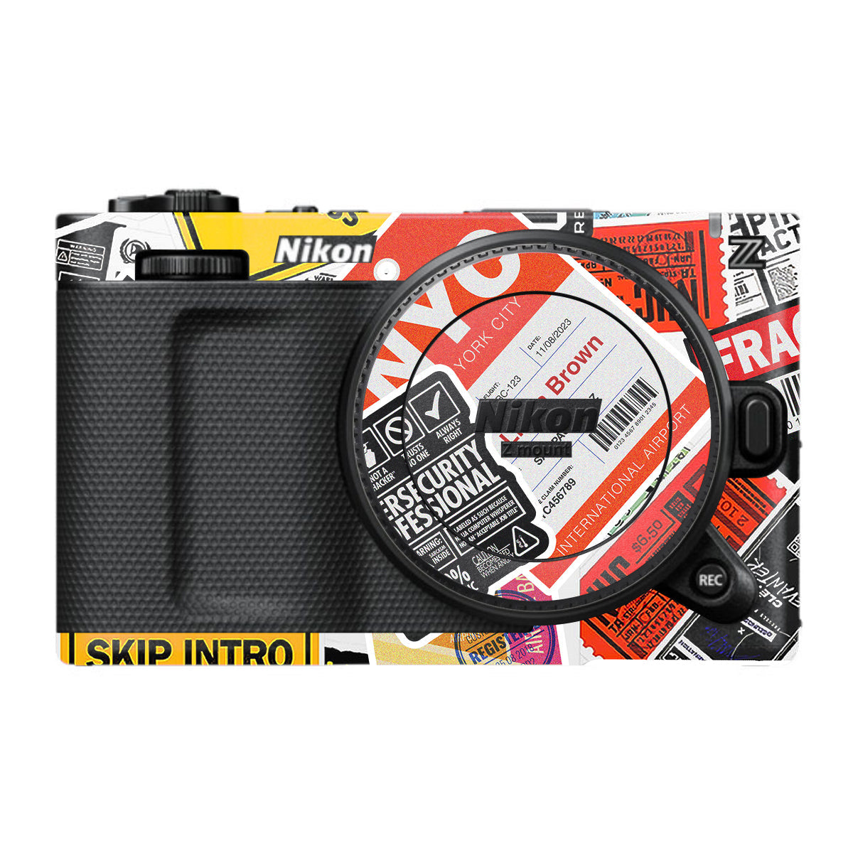 Tech Aesthetic Sticker Collage Nikon ZR Camera Skin