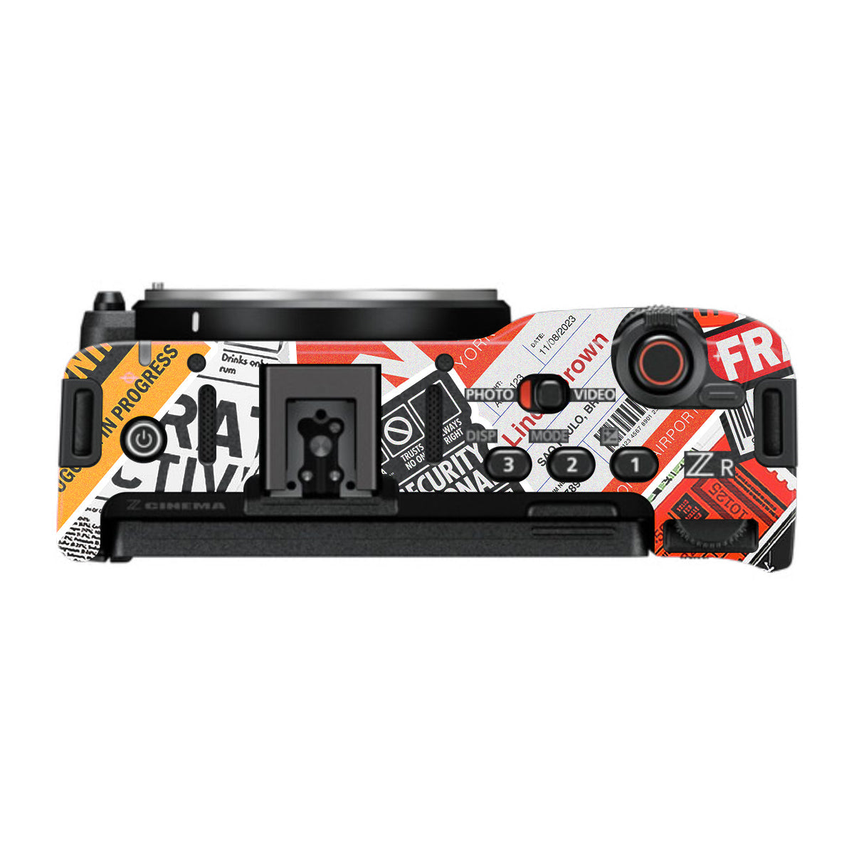Tech Aesthetic Sticker Collage Nikon ZR Camera Skin