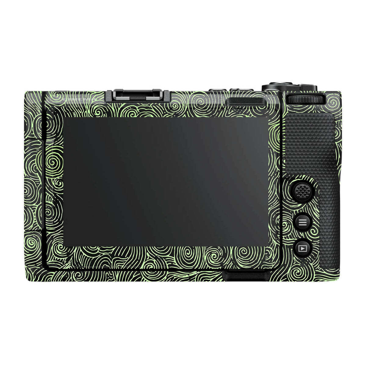 Green Spirals Nikon ZR Camera Skin