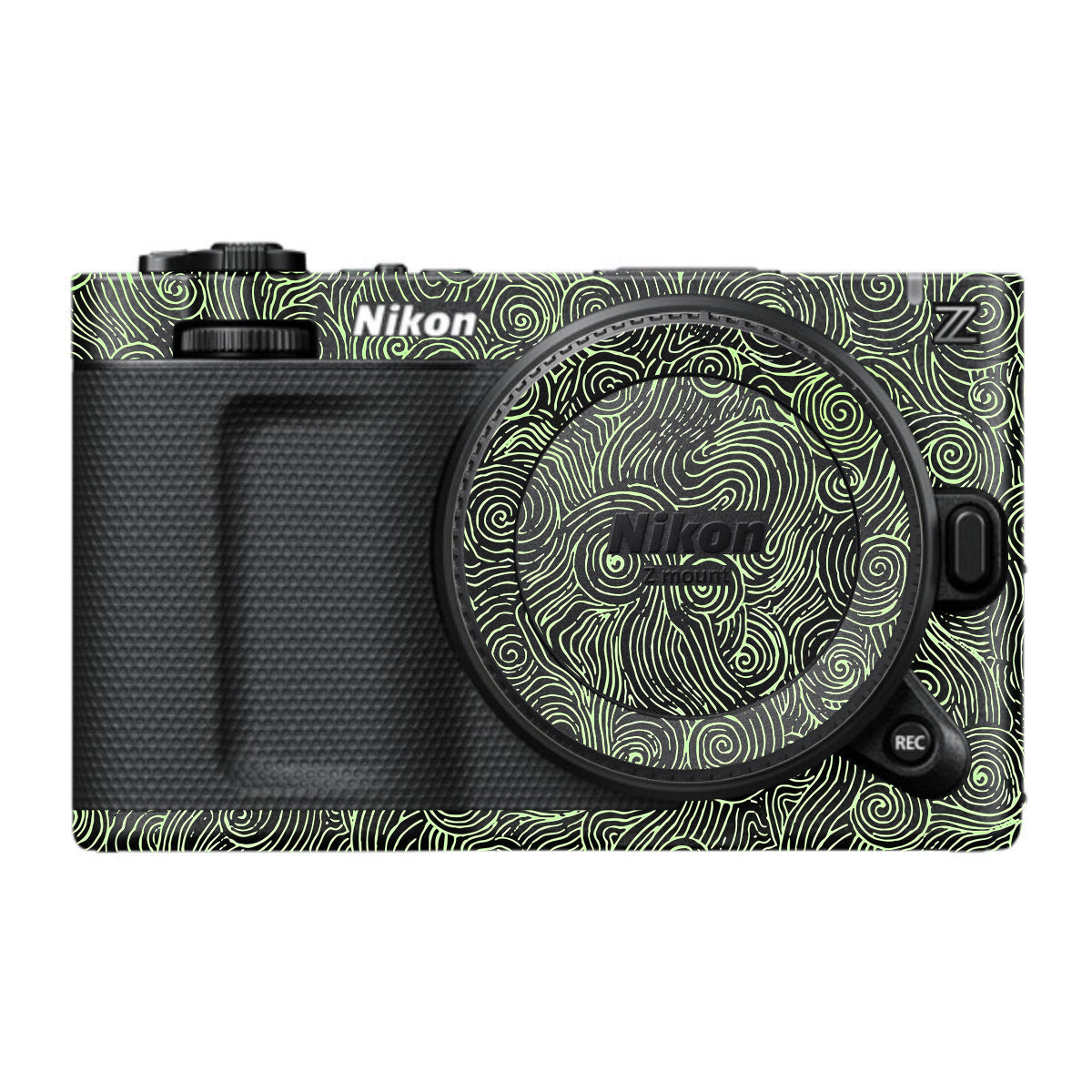 Green Spirals Nikon ZR Camera Skin