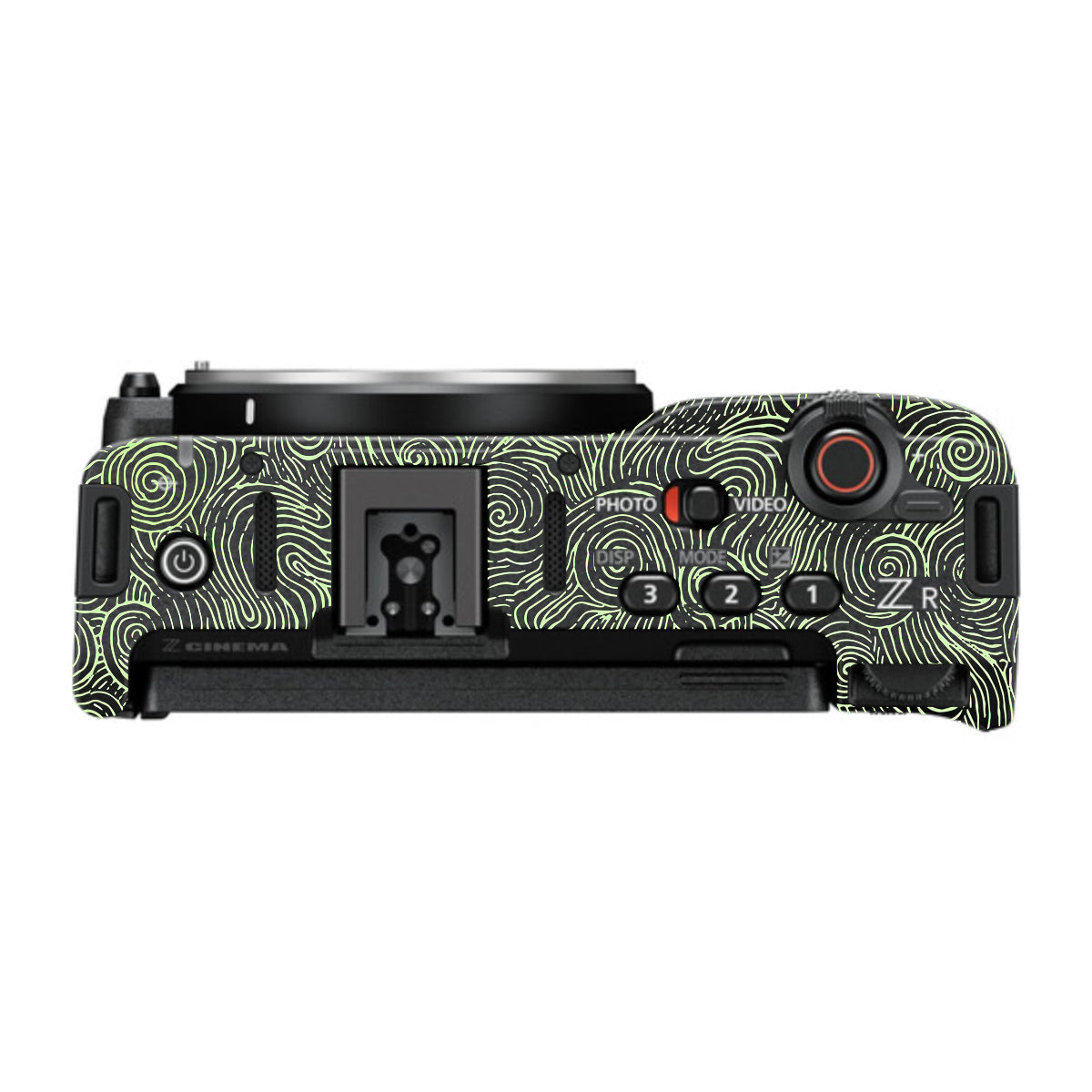 Green Spirals Nikon ZR Camera Skin
