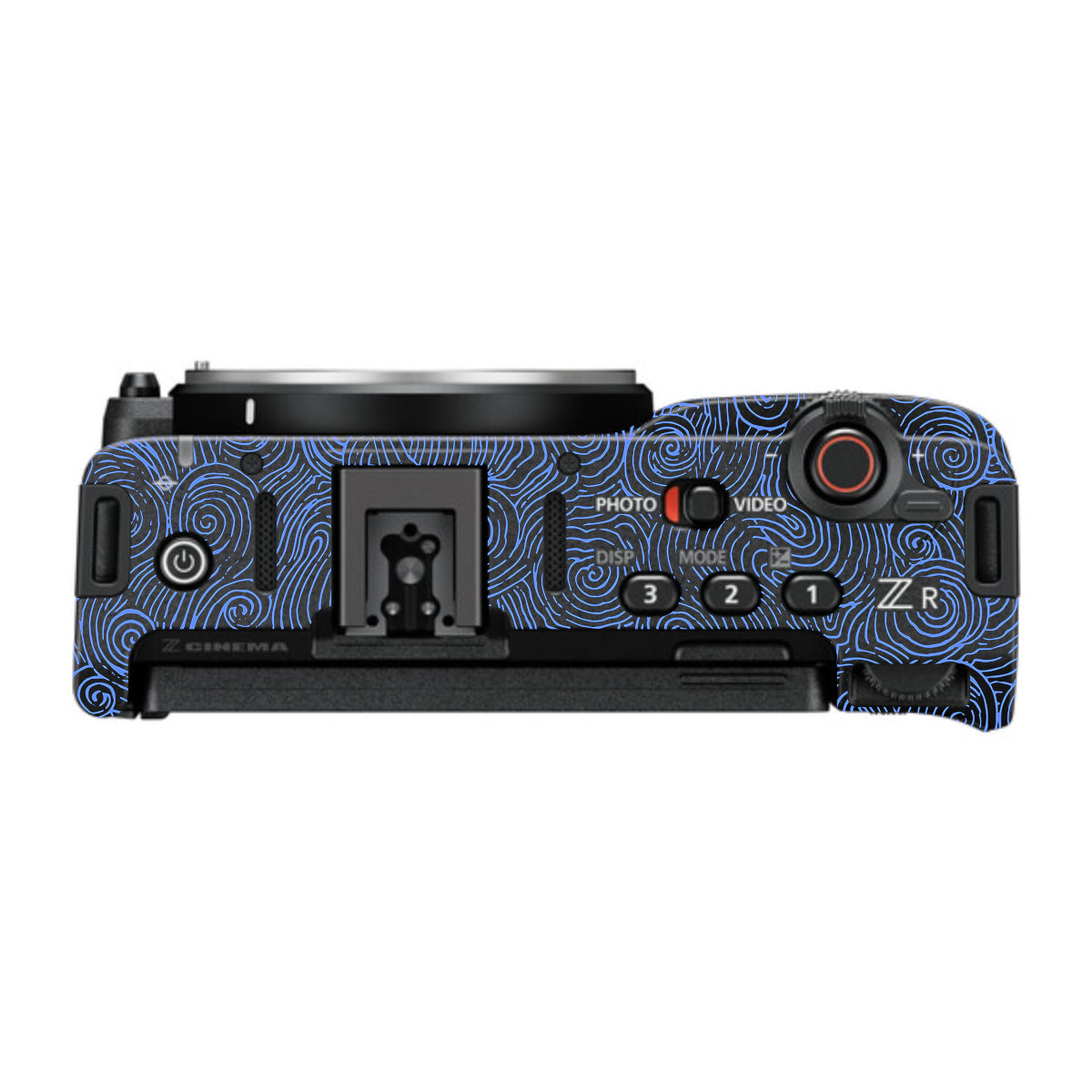 Blue Spirals Nikon ZR Camera Skin