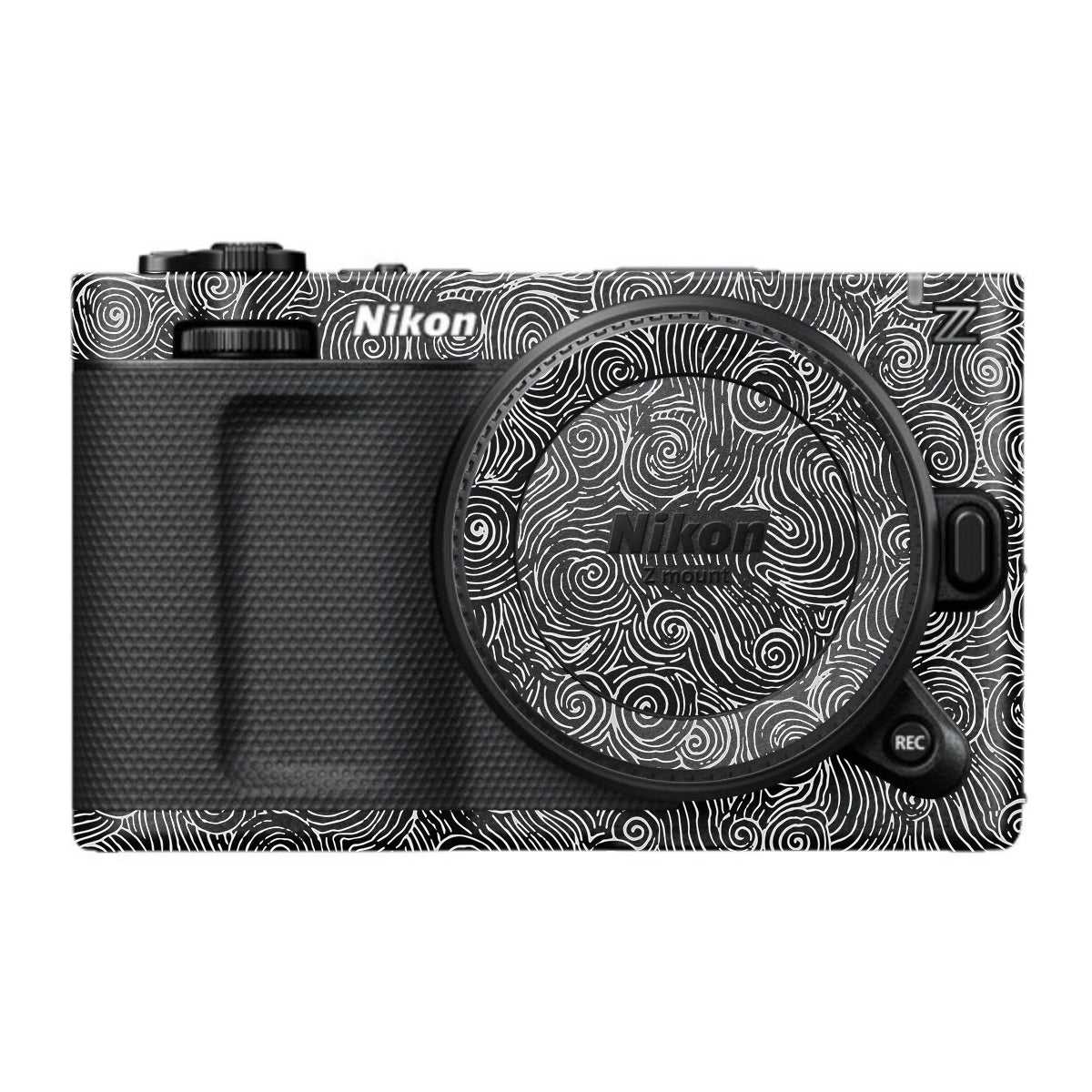 White Spirals Nikon ZR Camera Skin